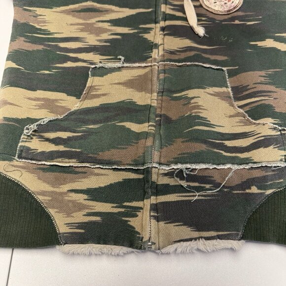 Volcom Camo Hoodie Womens Small 18x21.5 Faux Fut Lined Y2k Camouflage - Picture 6 of 16